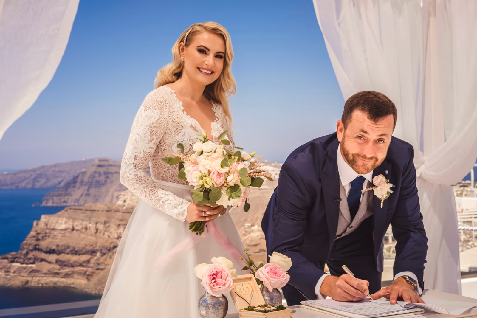 Ślub w Grecji - Santorini. Taras nr. 1. Zdjęcie nr. 13