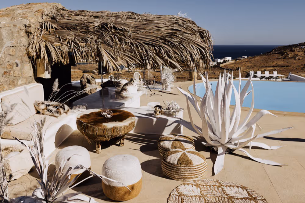 Ślub w Grecji. Mykonos. Altanka.