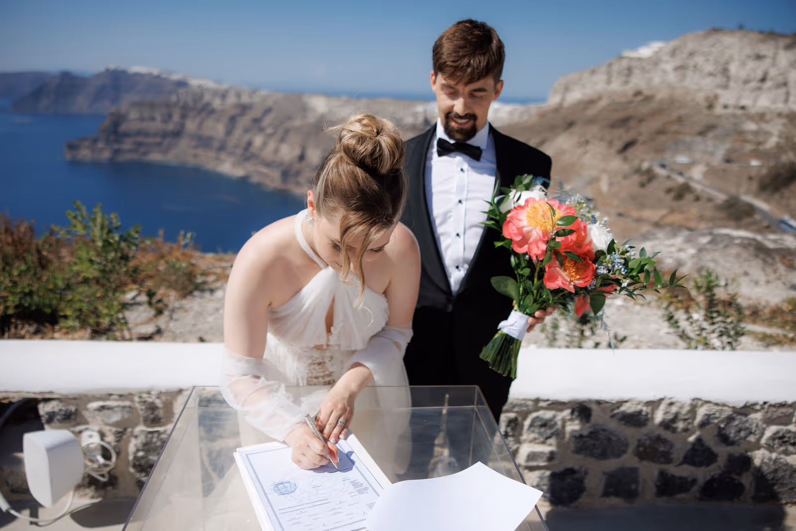 Ślub w Grecji. Santorini. Taras nr. 5. Zdjęcie nr. 30