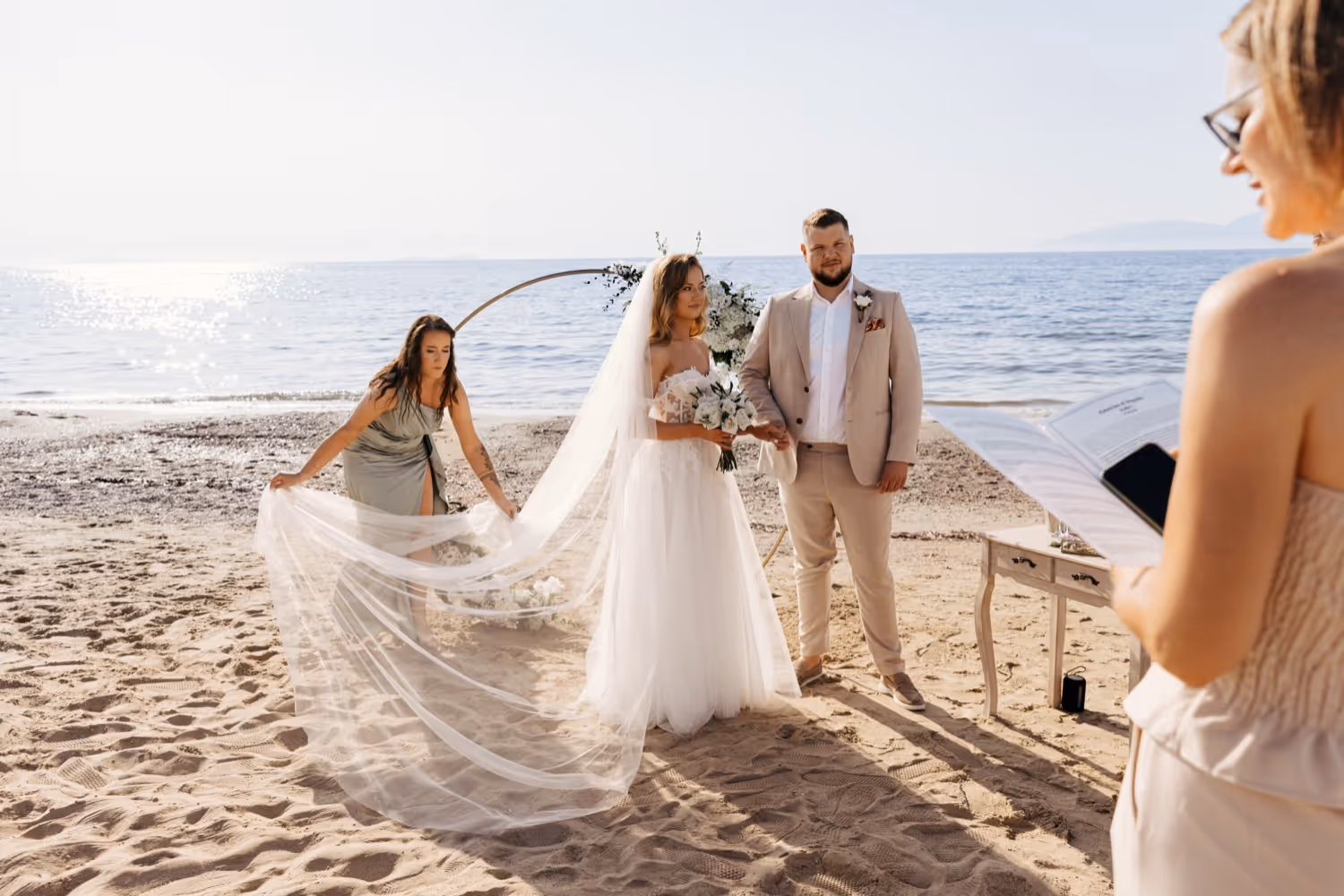 Korfu Ślub na piaszczystej plaży