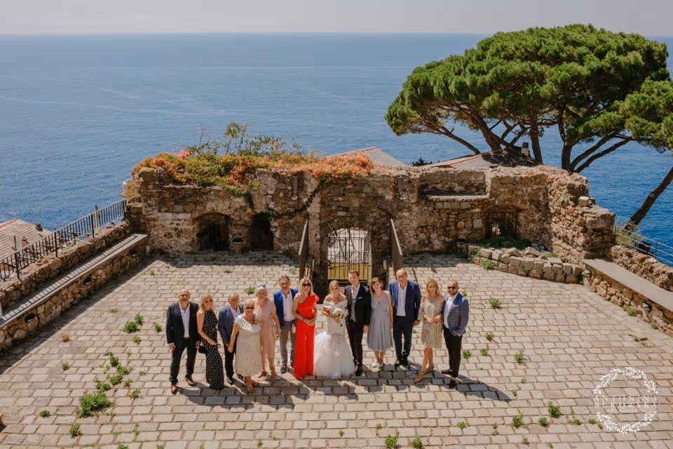 Liguria Taras zamku w malowniczej miejscowości Riomaggiore, Cinque Terre