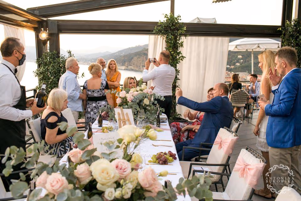 Liguria Taras zamku w malowniczej miejscowości Riomaggiore, Cinque Terre