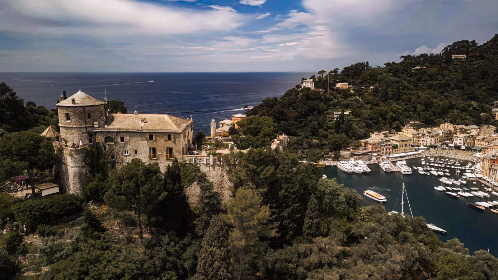Liguria Taras zamku w Portofino