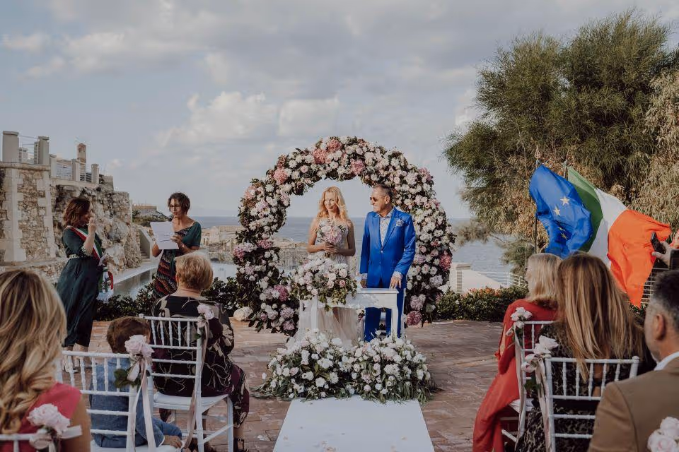 Sycylia Taras z widokiem na morze