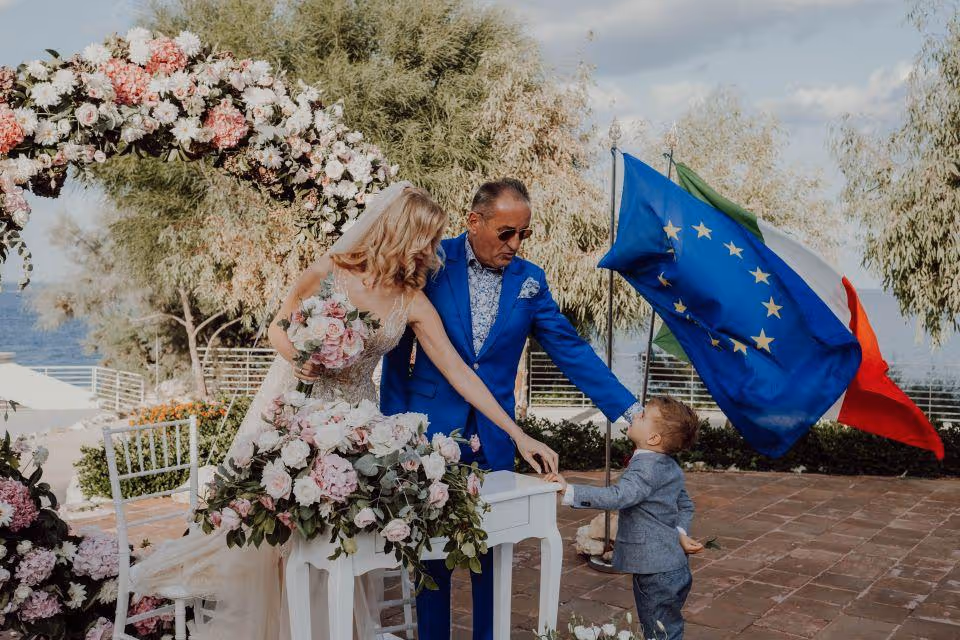 Sycylia Taras z widokiem na morze