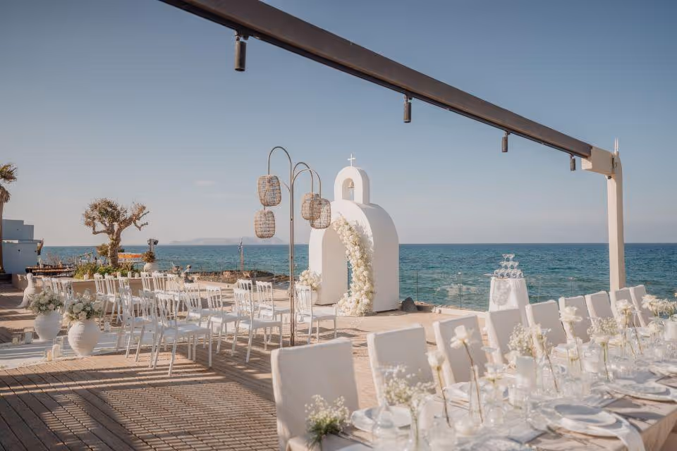 Kreta Taras z widokiem na morze – ceremonia i przyjęcie w jednym miejscu
