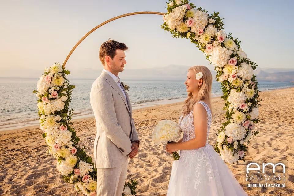 Korfu Ślub na piaszczystej plaży