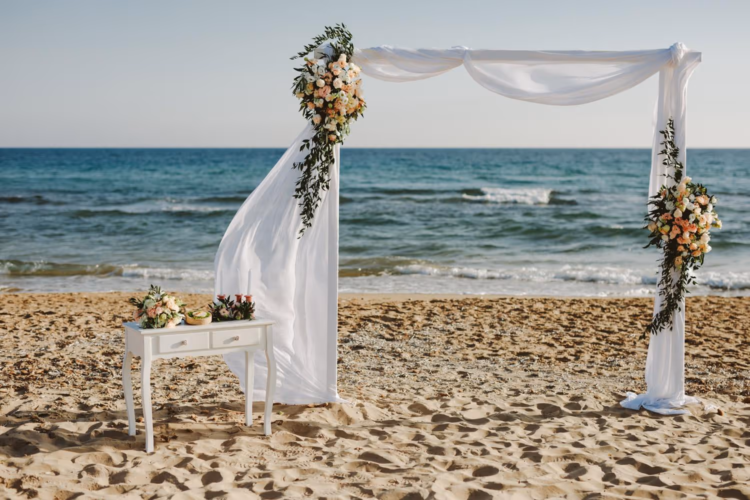 Korfu Ślub na piaszczystej plaży