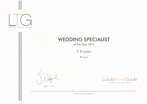 Luxury Travel Guide - Wedding Specialist of the Year 2017